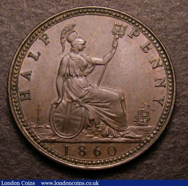 Halfpenny 1860 Beaded Border as Freeman 258 dies 1+A, but Britannia with short hair and the L of HALF double struck CGS variety 25 CGS 75, Ex-London Coins Auction A130 September 2010 Lot 1377 (part) : Certified Coins : Auction 142 : Lot 410