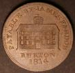 London Coins : A145 : Lot 1000 : Penny 19th Century Staffordshire Burton 1814 James Pardoe Obverse Druids Head, Reverse Building as W...