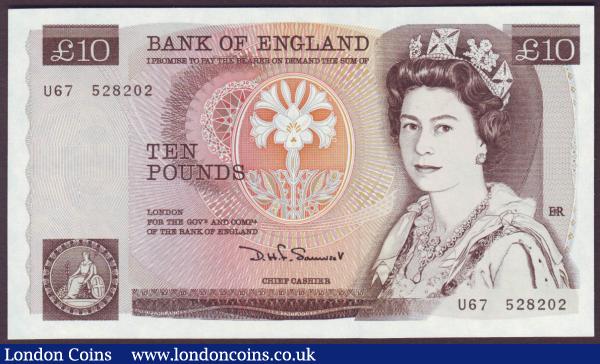 Ten pounds Somerset B346 issued 1980 series U67 528202, Pick379b, UNC : English Banknotes : Auction 146 : Lot 234