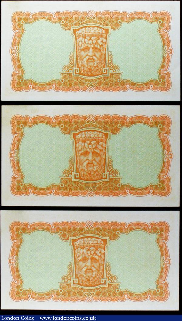 Ireland Republic Central Bank Lady Lavery 10 shillings (3) all dated 7.10.65 series 81P, Pick63a, faint stain top right edge, GEF to about UNC : World Banknotes : Auction 156 : Lot 193