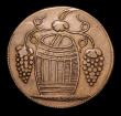 London Coins : A156 : Lot 885 : Halfpenny 18th Century Staffordshire undated Wolverhampton, T.Bevan, Barrel and Grapes/Legend in 6 l...