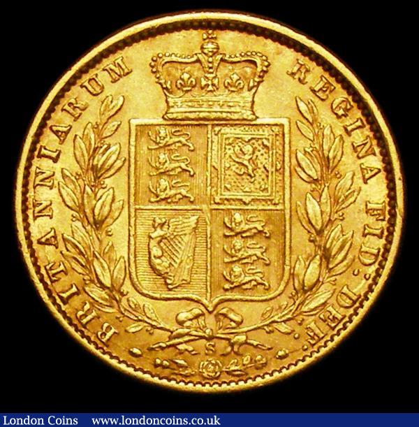 Sovereign 1877S Shield Marsh 73 NVF/GVF the obverse with some scratches below the bust : English Coins : Auction 157 : Lot 3266