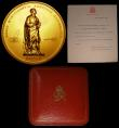 London Coins : A159 : Lot 411 : A Royal Society George VI medal 1945 by Royal Mint, 73mm diameter in 9 carat gold and weighing 298.1...