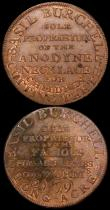 London Coins : A160 : Lot 1660 : Halfpennies 18th Century (2) Middlesex undated Burchell's -Basil Burchell DH274 Edge THIS IS NO...