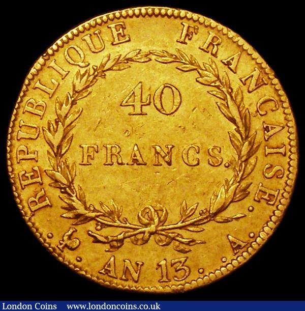 France 40 Francs Gold An13A KM#664.1 GF/NVF with some contact marks on the obverse : World Coins : Auction 164 : Lot 366