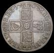 London Coins : A165 : Lot 3883 : Halfcrown 1707 SEPTIMO edge, Plain in angles and below bust, ESC 574, Bull 1366 Good Fine/Fine with ...