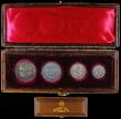 London Coins : A165 : Lot 3910 : Maundy Set 1896 ESC 2511, Bull 3554 GEF to A/UNC with matching tone, in a brown dated box, the lid d...