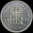 London Coins : A168 : Lot 1515 : Sixpence 1939 VIP Proof/Proof of Record ESC 1829B, Bull 4226, Davies 2192P, in a PCGS holder and gra...