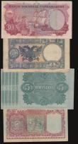 London Coins : A172 : Lot 61 : Albania 5 Franga ND (1939) Pick 6 Fine, Burma 5 Rupees ND (1945) signed Taylor P26a Fine,  Portugues...