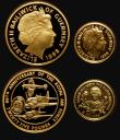 London Coins : A174 : Lot 598 : Guernsey in Gold (4) £50 1998 Queen Elizabeth the Queen Mother 98th Birthday KM#118 Gold Proof...