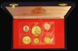 London Coins : A178 : Lot 492 : Bahamas Mint Set 1974 a 4-coin set in gold KM#MS14 comprising 200 Dollars Gold 1974 KM#54, 150 Dolla...