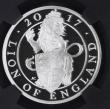 London Coins : A179 : Lot 527 : Queen's Beasts Silver Proof One Ounces (2) 2017 NGC PF70 ULTRA CAMEO Early Releases The Lion an...