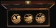 London Coins : A179 : Lot 725 : Guernsey/Jersey/Alderney Five Pounds 2002 a 3-coin set in gold 150th Anniversary of the Death of the...