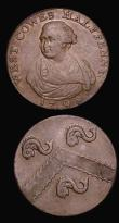 London Coins : A179 : Lot 790 : Halfpennies 18th Century Hampshire - Isle of Wight (2) Newport 1792 Obverse: Bust left ROBERT BIRD W...