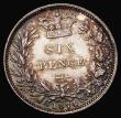 London Coins : A181 : Lot 2079 : Sixpence 1874 Crosslet 4 ESC 1728, Bull 3229, Davies 1083 dies 4C, Die Number 47 EF and colourfully ...