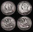 London Coins : A181 : Lot 2374 : Crowns (5) 1847 Young Head ESC 286, Bull 2567, VG, 1896 LX ESC 311, Bull 2601, Davies 520 dies 2D, V...