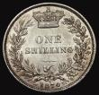 London Coins : A184 : Lot 1868 : Shilling 1874 ESC 1326, Bull 3044, Crosslet 4, Davies 903 Die Number 8, GEF/AU and lustrous, the rev...