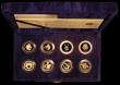 London Coins : A184 : Lot 568 : One Pound 2003-2004 Gold Proof Pattern Collection an 8-coin set in Gold, comprising the Bridge Patte...