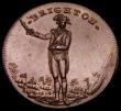 London Coins : A184 : Lot 817 : Halfpenny 18th Century Sussex - Brighton undated Officer standing/View of Bastille DH6 GEF with dark...