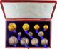 London Coins : A139 : Lot 988 : 1887 Golden Jubilee Currency Set Victoria 11 Coins Gold Five Pounds to Threepence GEF-UNC contained ...