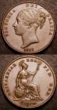 London Coins : A142 : Lot 2580 : Pennies (2) 1846 DEF Close Colon Peck 1491 VF, 1847 DEF Close Colon Peck 1492 NEF with some ligh...