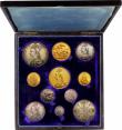 London Coins : A146 : Lot 523 : 1887 Jubilee Head Currency Set 11 coins Five Pounds, Two Pounds, Sovereign, Half Sovereign then Crow...