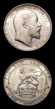 London Coins : A154 : Lot 2653 : Shillings (2) 1907 ESC 1416 GEF and lustrous with some light contact marks, 1914 ESC 1424 UNC and lu...