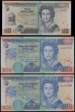 London Coins : A161 : Lot 199 : Belize Central Bank (3), 100 Dollars (2) dated 1st November 2006 series DB 689909 & DB 689912, (...