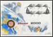 London Coins : A162 : Lot 465 : Five Pounds 1999 Millennium Gold Proof FDC in Westminster's First Day Cover presentation pack  ...