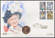 London Coins : A162 : Lot 473 : Five Pounds 2002 Queen Mother Gold Proof FDC in Westminster's First Day Cover presentation pack...
