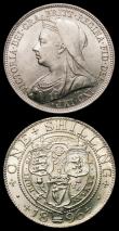 London Coins : A165 : Lot 3955 : Shillings (2) 1896 ESC 1365, Bull 3161, 1897 ESC 1366, Bull 1370 both UNC and lustrous