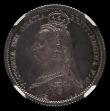 London Coins : A168 : Lot 2325 : Sixpence 1887 Jubilee Head Withdrawn type Proof, J.E.B below truncation ESC 1753A, Bull 3269 in an N...