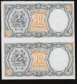 London Coins : A172 : Lot 87 : Egypt 10 Piastres ND(1940) Pick 187 an uncut sheet of two and without signature, serial number and p...