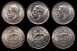 London Coins : A173 : Lot 913 : Shillings (6) 1911 Shallow Neck ESC 1420, Bull 3799 GEF and lustrous, 1914 ESC 1424, Bull 3803 Lustr...