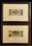 London Coins : A174 : Lot 101 : In picture frames (4) Banknotes (2) Confederate States (USA) 100 Dollars Richmond 8 Sept 1862, 10 Do...