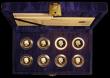 London Coins : A177 : Lot 388 : One Pound 2003-2004 Gold Proof Pattern Collection an 8-coin set in Gold, comprising the Bridge Patte...
