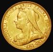 London Coins : A181 : Lot 2212 : Sovereign 1893M Veiled Head, Marsh 153, S.3875 NVF/VF