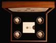 London Coins : A181 : Lot 530 : One Pound a 4-coin set in gold 2013-2014 Floral Emblems comprising One Pound 2013 England, 2013 Wale...
