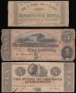 London Coins : A184 : Lot 378 : USA Confederate States 10 Dollars Georgia Milledgeville Ga. January 15 1862 EF but a tear bottom lef...