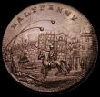 London Coins : A184 : Lot 817 : Halfpenny 18th Century Sussex - Brighton undated Officer standing/View of Bastille DH6 GEF with dark...