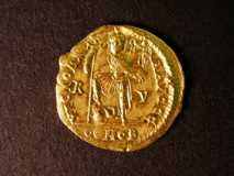 London Coins : A122 : Lot 1190 : Roman Gold Solidus Valentinian III (426-430) Sear 4310 Ravenna mint EF on a slightly ragged flan