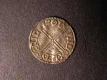 London Coins : A122 : Lot 1256 : Penny Aethelred II S.1151 Long Cross type moneyer LEOFRIC on LVND Good VF