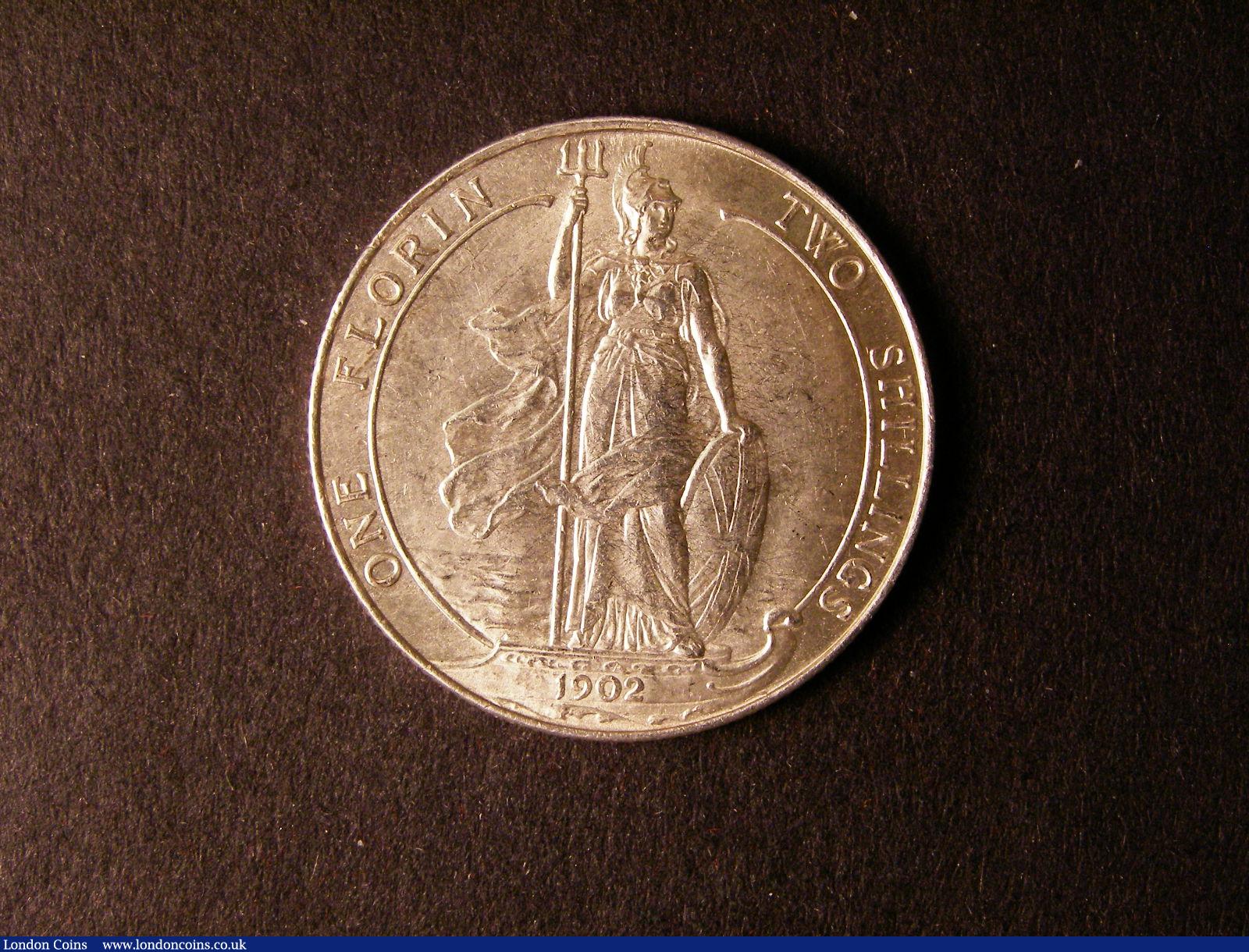 London Coins : A124 : Lot 377 : Florin 1902 ESC 919 UNC with some surface marks