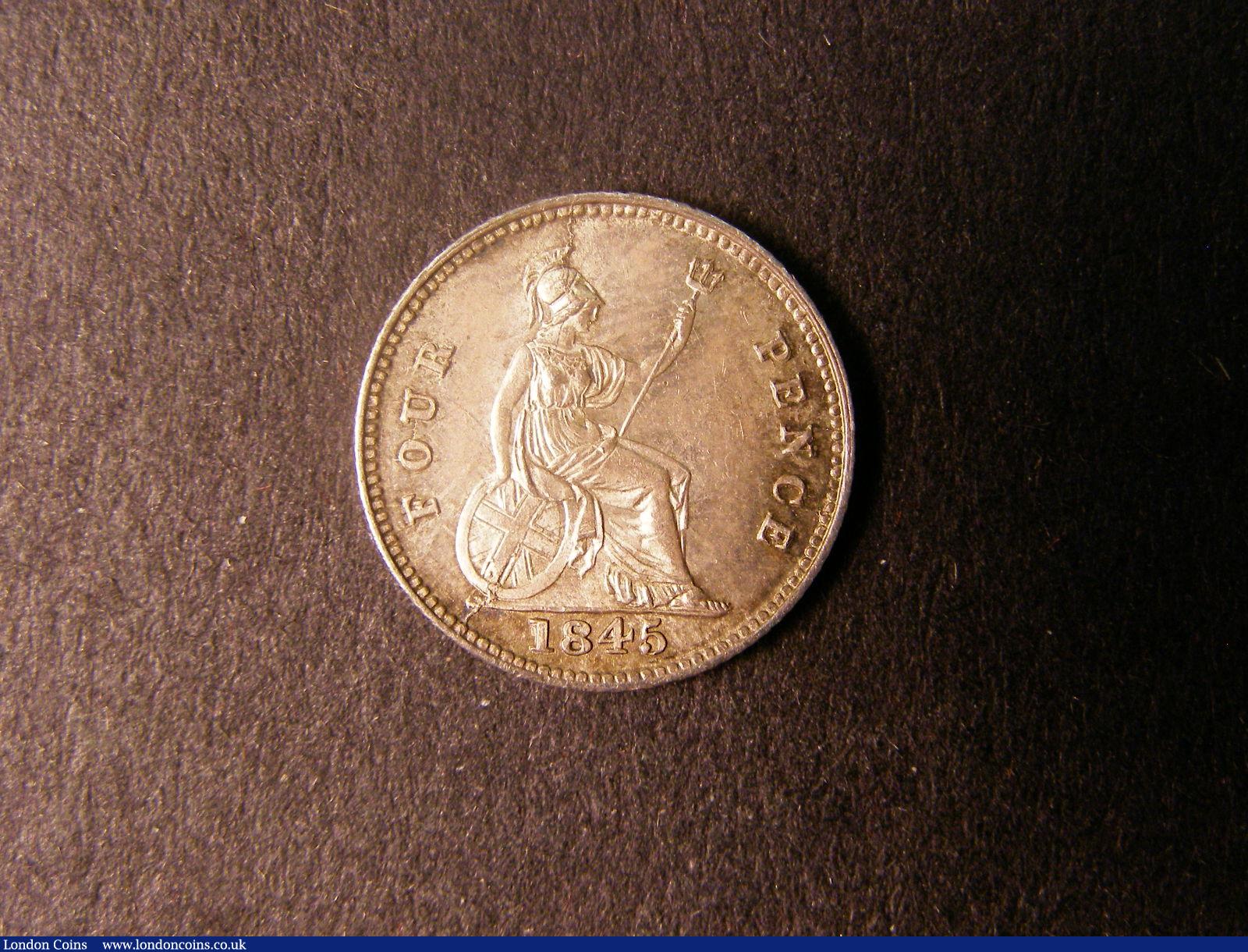 London Coins : A124 : Lot 407 : Groat 1845 ESC 1940 UNC and attractively toned