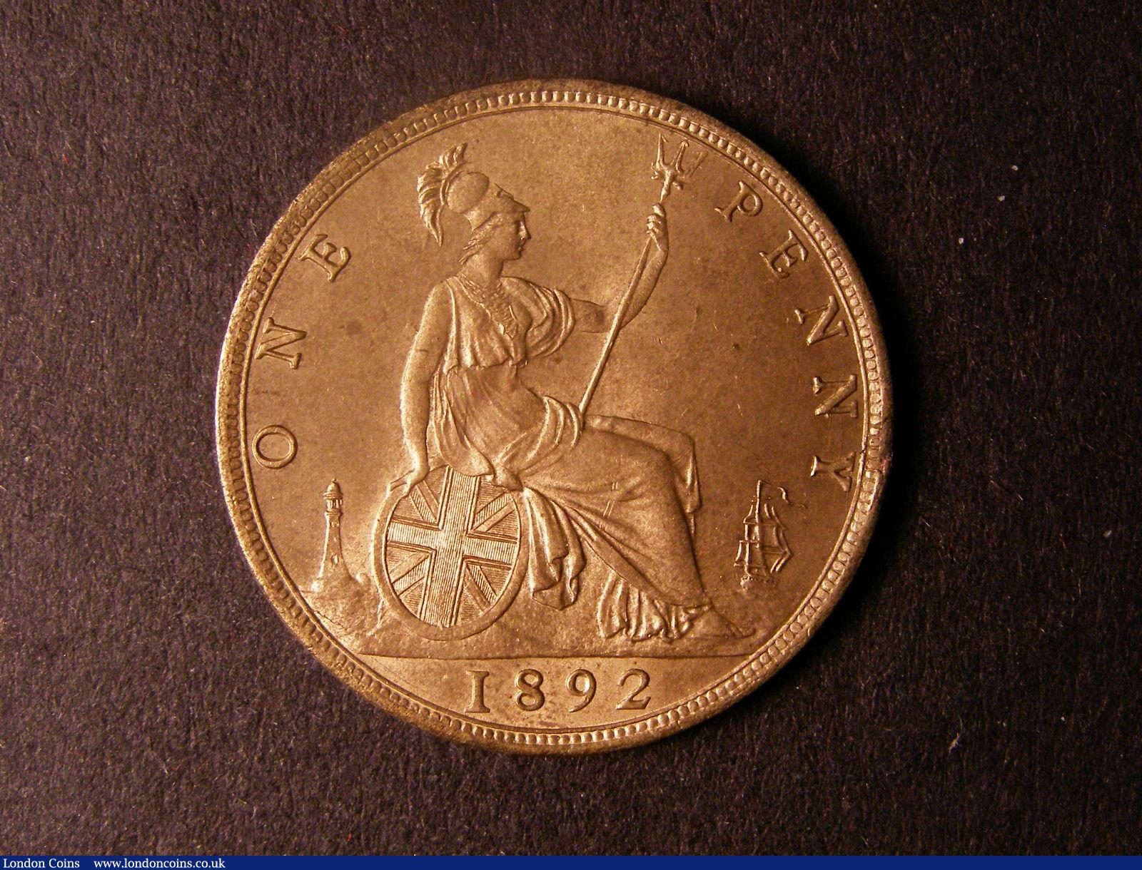 London Coins : A124 : Lot 775 : Penny 1892 Freeman 134 dies 12+N UNC with good lustre