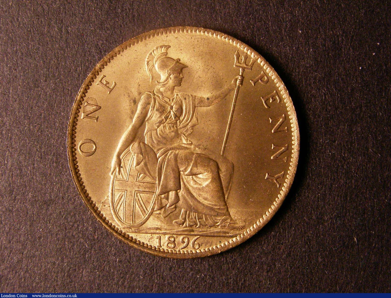 London Coins : A124 : Lot 787 : Penny 1896 Freeman 143 dies 1+B Lustrous UNC