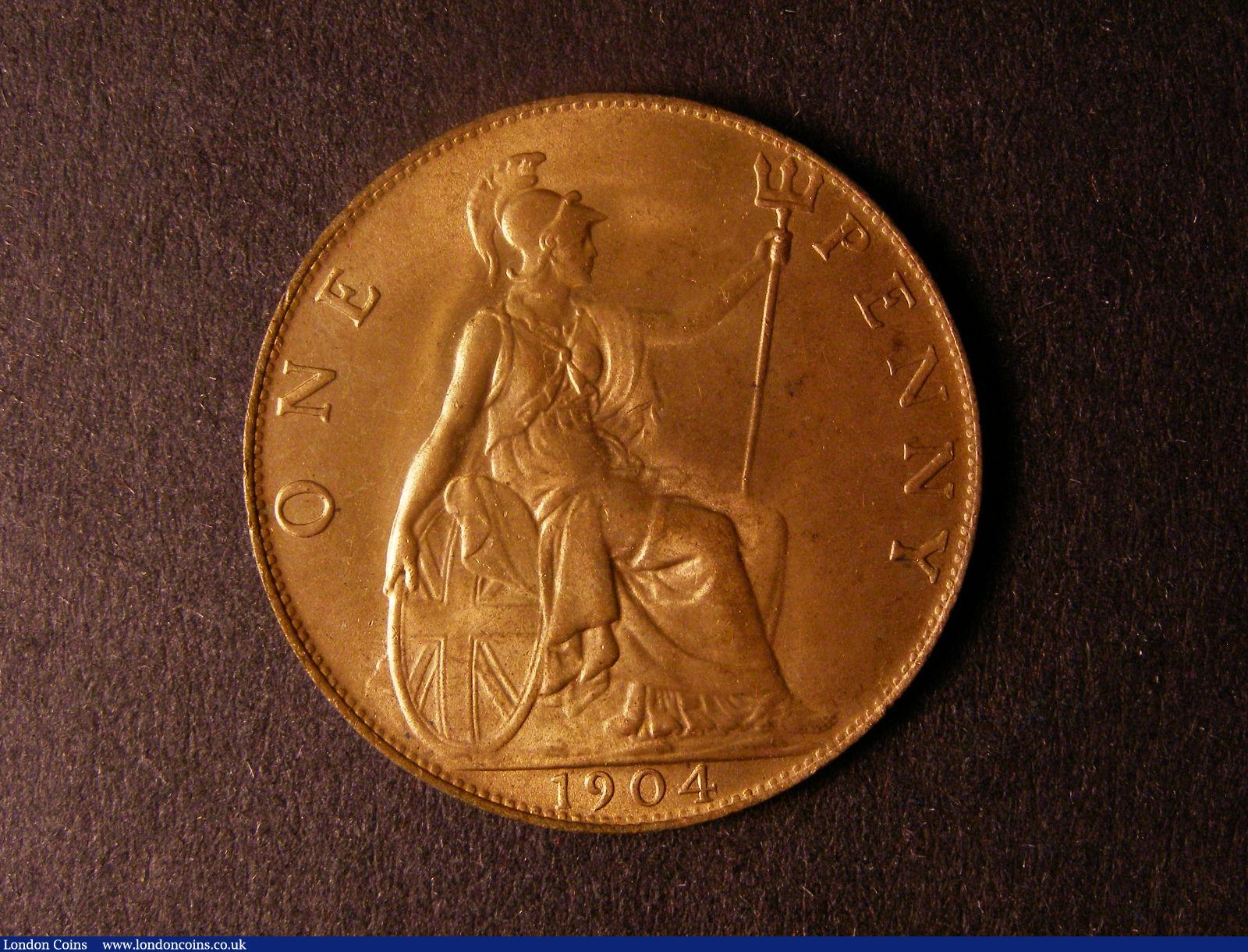 London Coins : A124 : Lot 804 : Penny 1904 Freeman 159 dies 1+B UNC with subdued lustre