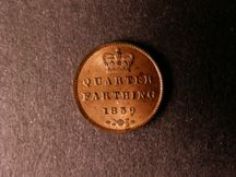 London Coins : A124 : Lot 845 : Quarter Farthing 1839 Peck 1508 Lustrous UNC