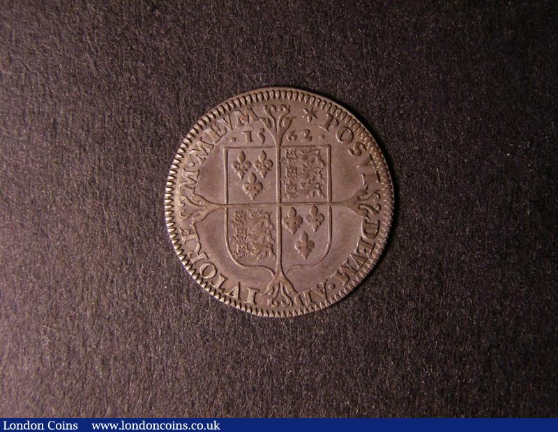 London Coins : A126 : Lot 865 : Threepence 1562 Elizabeth I milled issue tall decorated bust with medium rose S2603 NVF 