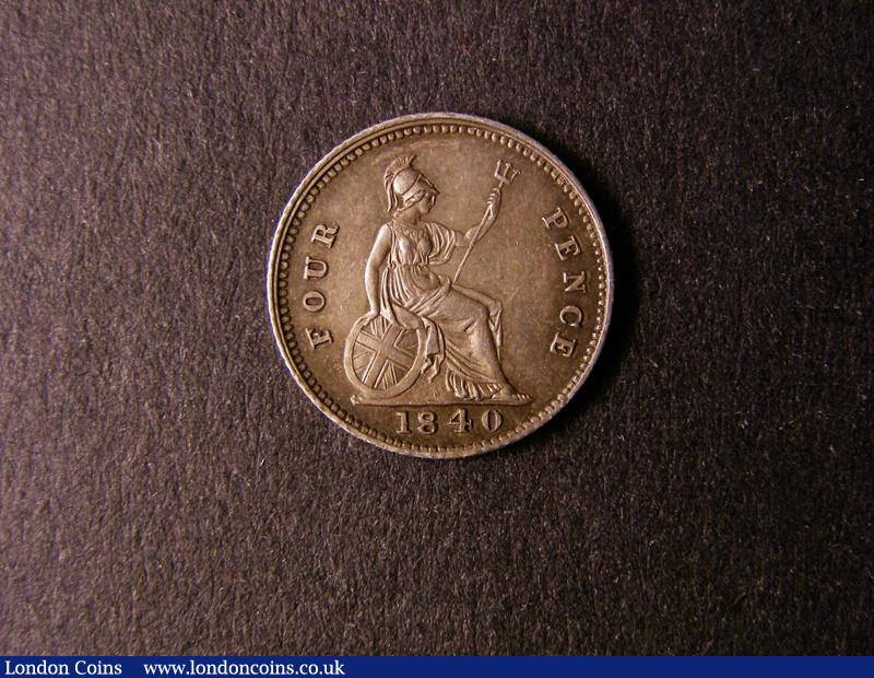 Groat 1840 ESC 1934 Toned A/UNC : English Coins : Auction 126 : Lot 1033
